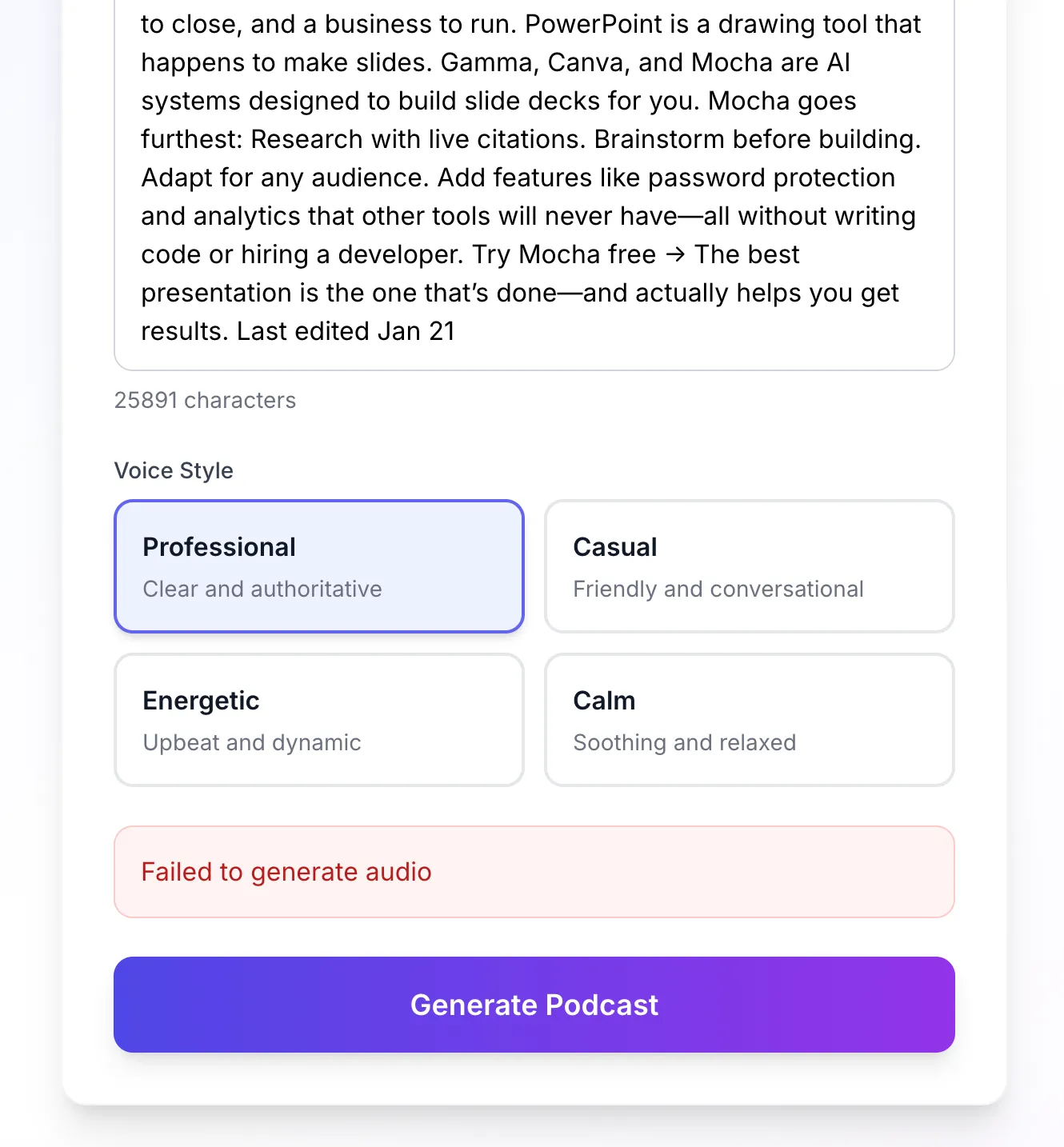 ElevenLabs Voice Generation